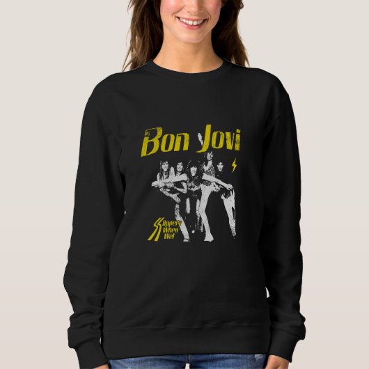 公式Bon Jovi Slippery When Wet スウェットシャツ (正面)