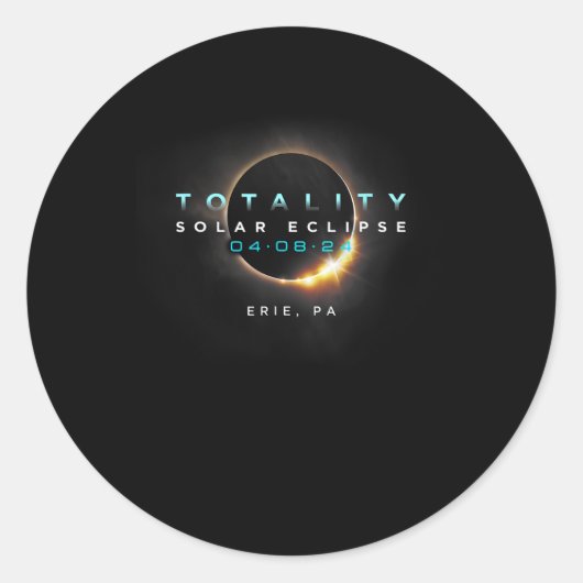 公式Eclipse 太陽の 2024 Erie ラウンドシール (正面)