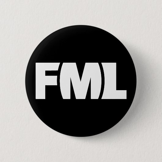 公式FMLのバッジ: 白くか黒いFML 缶バッジ (正面)