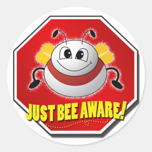 公式Just Bee Awareロゴ ラウンドシール (正面)