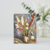 公有地のゴッホのヴィンテージの花のイメージ ポストカード (スタンド正面)