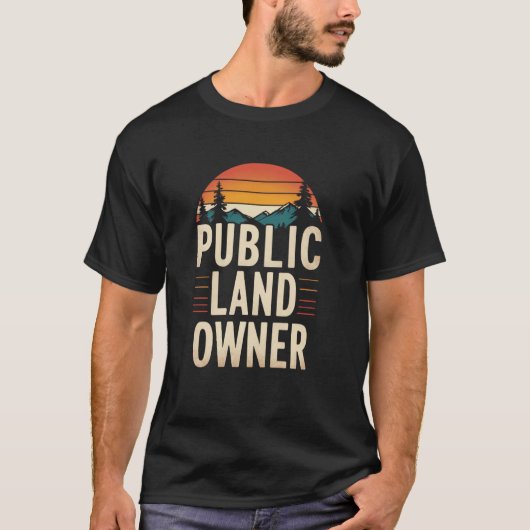 公有地所有者、保全、公有地を保護 Tシャツ (正面)