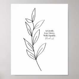 公正に、愛の慈悲を、謙虚に黒と白を歩く ポスター