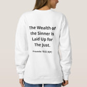 公正のための富。白黒モダン スウェットシャツ (裏面)