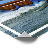 公海すごいに浮かぶ帆船 ポスター (角)