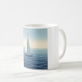 公海上の帆船 コーヒーマグカップ (正面右)