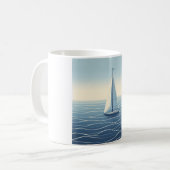公海上の帆船 コーヒーマグカップ (正面左)