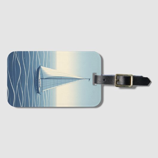 公海上の帆船 ラゲッジタグ (正面横)