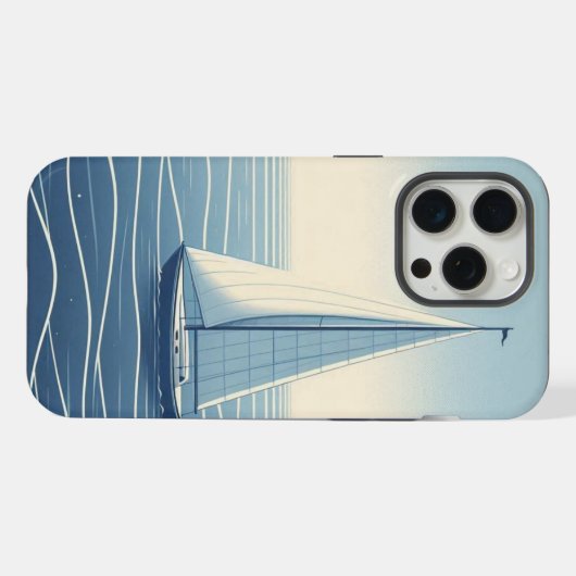 公海上の帆船 iPhoneケース (裏面横)