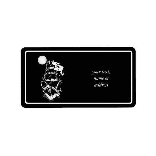 公海上の海賊船 ラベル (正面)