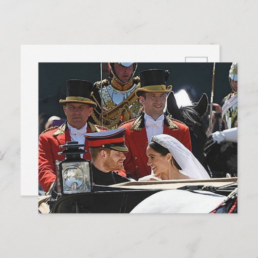 公爵とサセックス公爵夫人の馬車が閉まった ポストカード (正面/裏面)