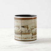 公爵ウィリアムおよび彼の艦隊の十字Pevensey ツートーンマグカップ (中央)