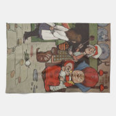 公爵夫人と泣き叫びベビー キッチンタオル (横)