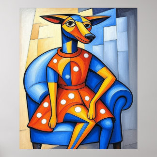 公爵夫人は青い椅子に座る ポスター