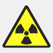 公用放射能三箔記号 三角形シール (正面)