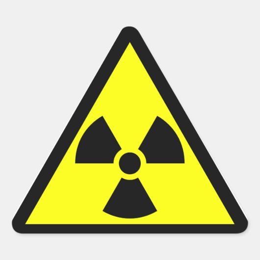 公用放射能三箔記号 三角形シール (正面)