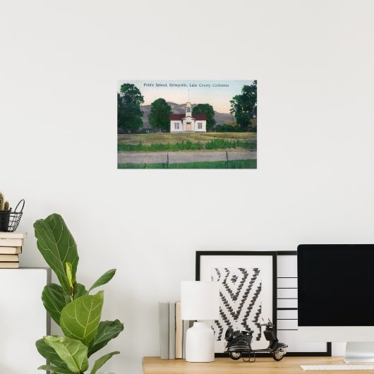 公立学校の外観 ポスター (ホームオフィス)