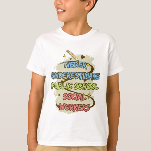 公立学校ソーシャルワーカーを侮るなかれ Tシャツ (正面)