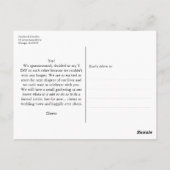 公結婚した式結婚の駆け落ち ポストカード (裏面)