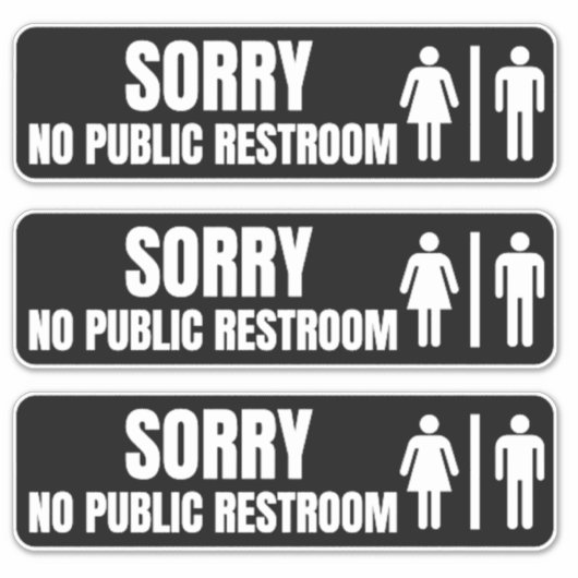 公衆トイレの標識が表示されなくてごめんなさい シール (正面)