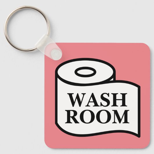 公衆洗浄室トイレ紙転がの記号の正方形 キーホルダー (正面)