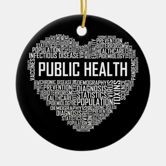 公衆衛生ハートギフト医療従事者Epidemi セラミックオーナメント (正面)