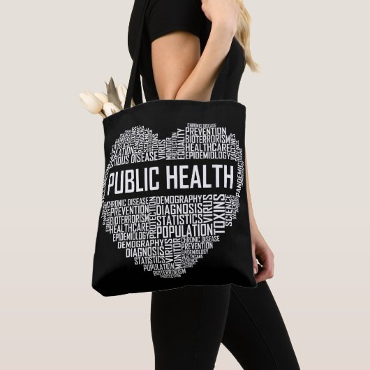 公衆衛生ハートギフト医療従事者Epidemi トートバッグ (クローズアップ)