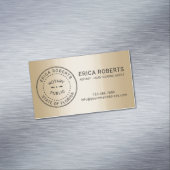 公証スタンプ ローン署名エージェント 現代のゴールド マグネット名刺 (インサイチュ)