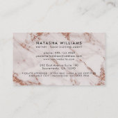 公証バラ金ゴールド大理石タイポグラフィ 名刺 (裏面)