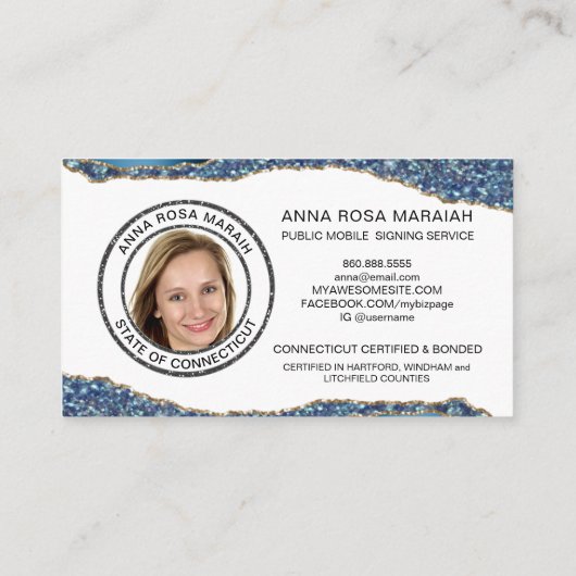 *~*公証フォトペンフェザー署名エージェントグリッター 名刺 (裏面)