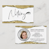 *~*公証フォトペンフェザー署名エージェント金ゴールド 名刺 (正面/裏面)