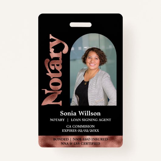 公証モダン公債署名業者 バッジ (正面)