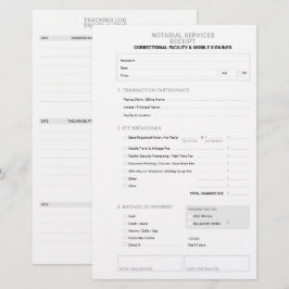 公証人による矯正施設での署名の請求書兼領収書のカスタムテンプレート 便箋