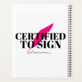 公証人に署名することを認証される プランナー手帳 (裏面)