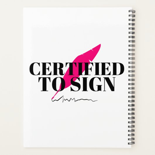 公証人に署名することを認証される プランナー手帳 (裏面)