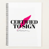 公証人に署名することを認証される プランナー手帳 (正面)