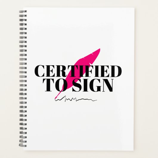 公証人に署名することを認証される プランナー手帳 (正面)