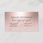 公証人のばら色の金ゴールドのグリッターのグラデーションな金属ホイル 名刺 (裏面)