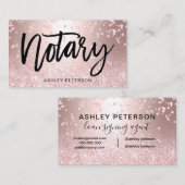 公証人のばら色の金ゴールドのグリッターの金属輝きの紙吹雪 名刺 (正面/裏面)