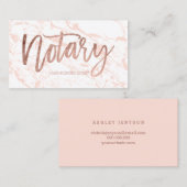公証人のエレガントなばら色の金ゴールドのタイポグラフィの赤面の大理石 名刺 (正面/裏面)
