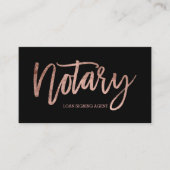 公証人のエレガントなばら色の金ゴールドのタイポグラフィの黒 名刺 (正面)