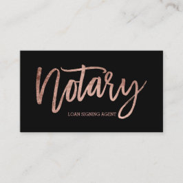 公証人のエレガントなばら色の金ゴールドのタイポグラフィの黒 名刺