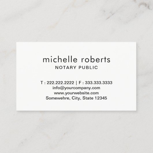 公証人のエレガントスクリプト 名刺 (裏面)