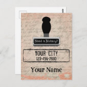 公証人のゴム印の名前のカスタマイズ電話が必要である ポストカード (正面/裏面)