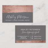 公証人のシックなタイポグラフィの灰色のバラの金ゴールドブラシストローク 名刺 (正面/裏面)