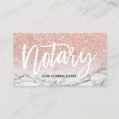 公証人のタイポグラフィのばら色の金ゴールドのグリッターの大理石 名刺 (正面)