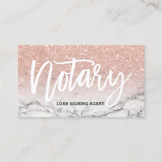 公証人のタイポグラフィのばら色の金ゴールドのグリッターの大理石 名刺 (正面)
