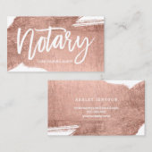 公証人のタイポグラフィのばら色の金ゴールドブラシストロークミニマリスト 名刺 (正面/裏面)