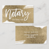 公証人のタイポグラフィの金ゴールドブラシストロークミニマリスト 名刺 (正面/裏面)