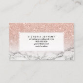 公証人のフェイクなローズピンクのグリッターのグラデーションで白い大理石 名刺 (裏面)